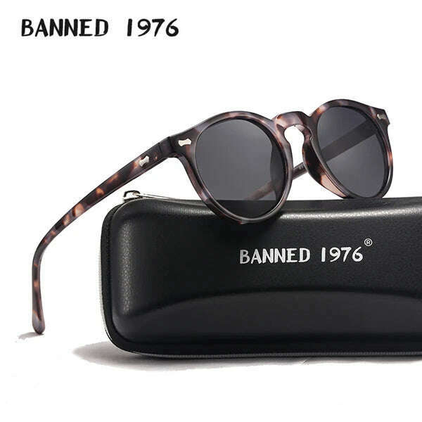 Brand Designer Women Men Polarized Sunglasses Vintage Round Lens Cool Driving Sun Glasses UV400 Oculos Cat Eyes Girl's Shades - KIMLUD