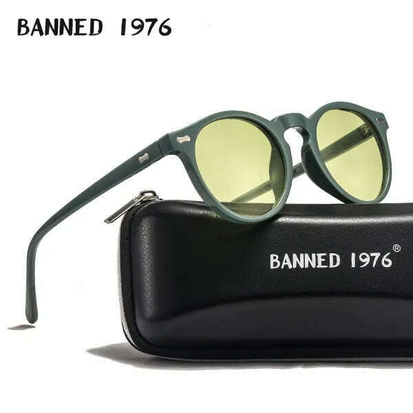 Brand Designer Women Men Polarized Sunglasses Vintage Round Lens Cool Driving Sun Glasses UV400 Oculos Cat Eyes Girl's Shades - KIMLUD