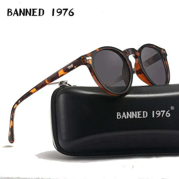 Brand Designer Women Men Polarized Sunglasses Vintage Round Lens Cool Driving Sun Glasses UV400 Oculos Cat Eyes Girl's Shades - KIMLUD