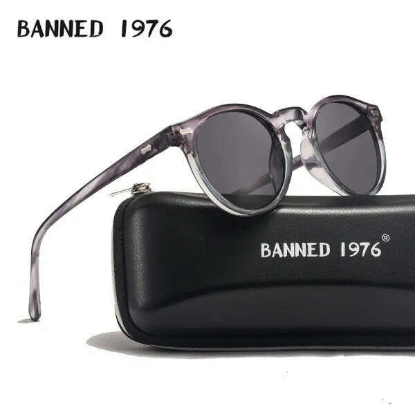 Brand Designer Women Men Polarized Sunglasses Vintage Round Lens Cool Driving Sun Glasses UV400 Oculos Cat Eyes Girl's Shades - KIMLUD