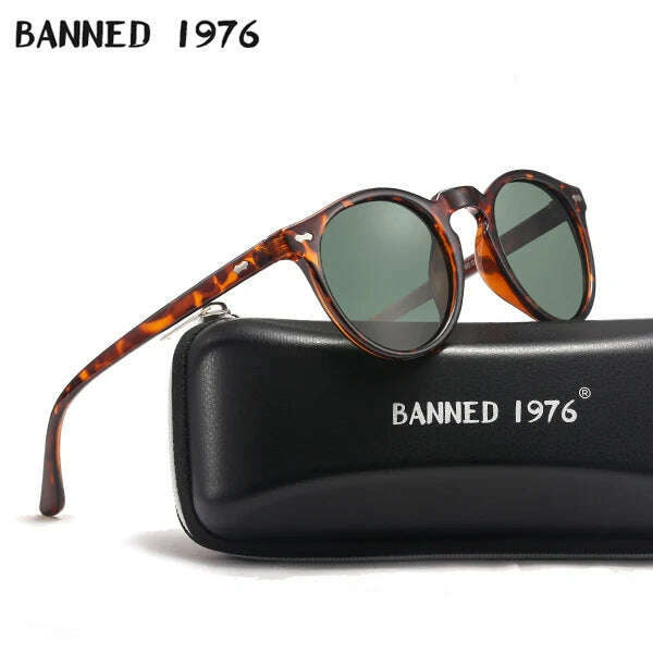 Brand Designer Women Men Polarized Sunglasses Vintage Round Lens Cool Driving Sun Glasses UV400 Oculos Cat Eyes Girl's Shades - KIMLUD