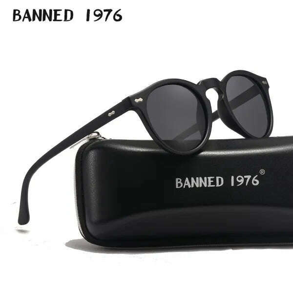 Brand Designer Women Men Polarized Sunglasses Vintage Round Lens Cool Driving Sun Glasses UV400 Oculos Cat Eyes Girl's Shades - KIMLUD