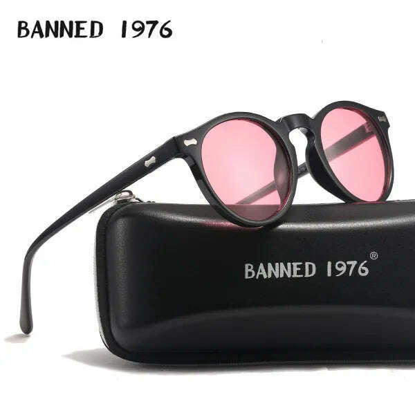 Brand Designer Women Men Polarized Sunglasses Vintage Round Lens Cool Driving Sun Glasses UV400 Oculos Cat Eyes Girl's Shades - KIMLUD