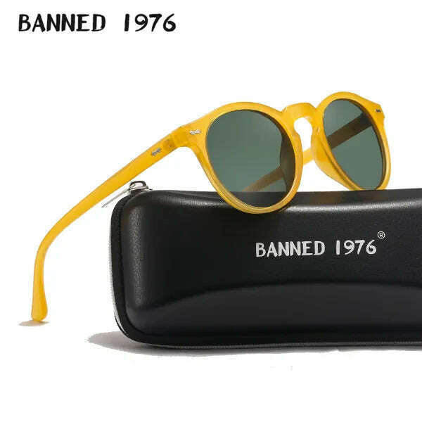 Brand Designer Women Men Polarized Sunglasses Vintage Round Lens Cool Driving Sun Glasses UV400 Oculos Cat Eyes Girl's Shades - KIMLUD
