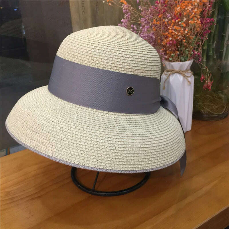 Bucket Hat Summer Hats for Women Fishing Hat Woolen Rhinestone Solid Color Basin Hat Leisure Outdoor Beach Sun Hat - KIMLUD