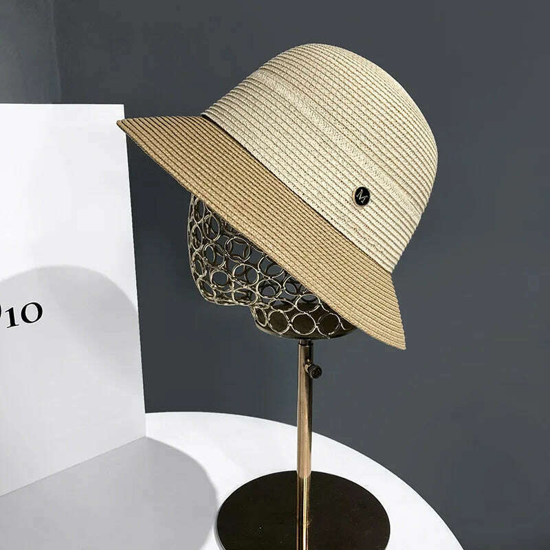 Bucket Hat Summer Hats for Women Fishing Hat Woolen Rhinestone Solid Color Basin Hat Leisure Outdoor Beach Sun Hat - KIMLUD