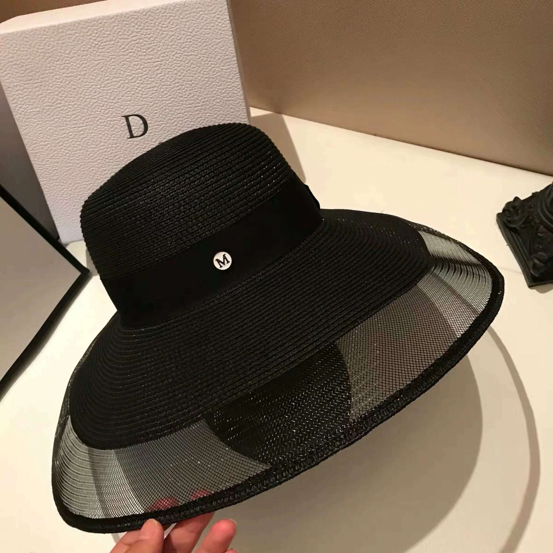 Bucket Hat Summer Hats for Women Fishing Hat Woolen Rhinestone Solid Color Basin Hat Leisure Outdoor Beach Sun Hat - KIMLUD