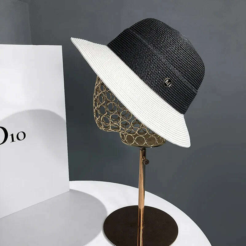 Bucket Hat Summer Hats for Women Fishing Hat Woolen Rhinestone Solid Color Basin Hat Leisure Outdoor Beach Sun Hat - KIMLUD