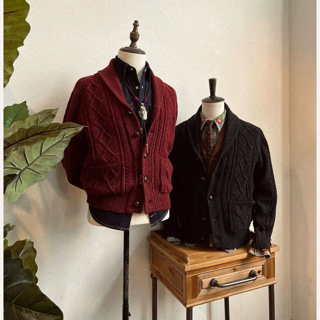 CDS570 Cidu Super Top Quality Heavy Thick 550GSM Jumper Big Flexible 100% Merino Wool & Italy Leather Warm Pullover - KIMLUD
