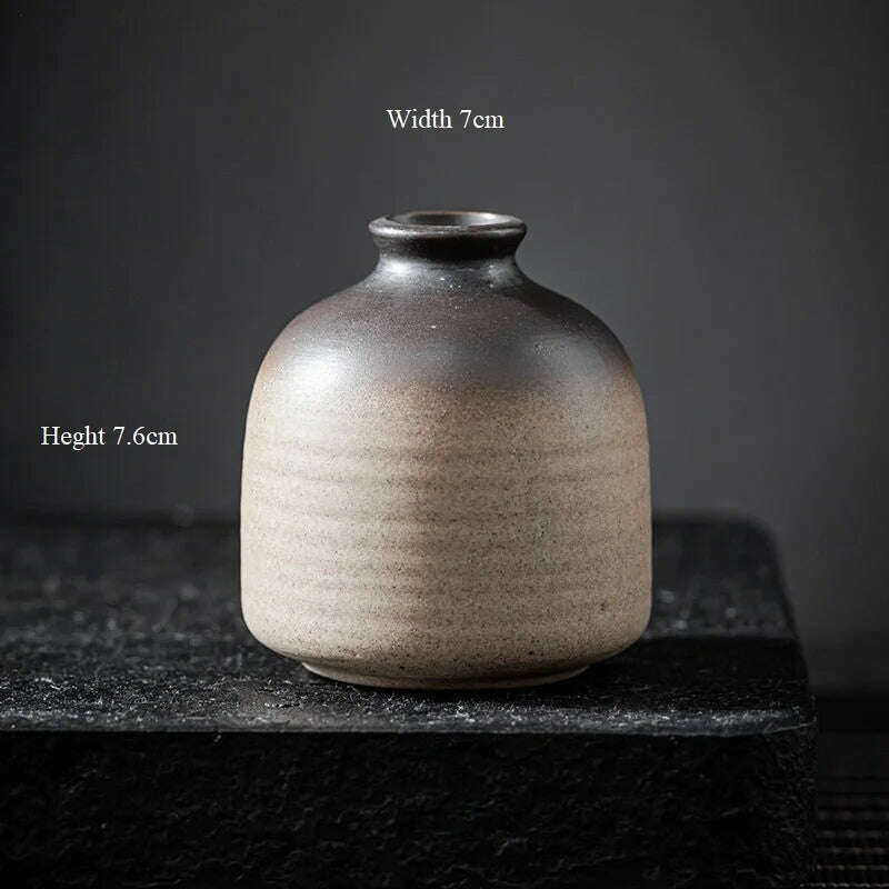 CHANSHOVA China Pottery Mini Small Flower Vases Traditional Chinese Retro Style Ceramic Vase Lliving Room Home Decoration T032 - KIMLUD