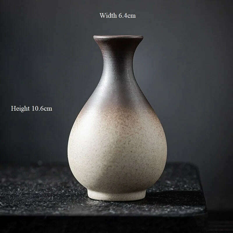 CHANSHOVA China Pottery Mini Small Flower Vases Traditional Chinese Retro Style Ceramic Vase Lliving Room Home Decoration T032 - KIMLUD