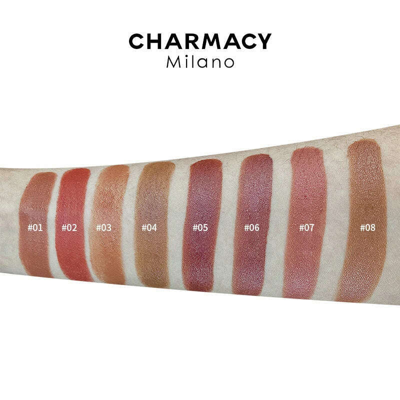 CHARMACY 8 Colors Nude Moisturize Lipstick Luxury Natural High Quality Velvet Lipstick Korean Cosmetic Makeup for Lip Women - KIMLUD