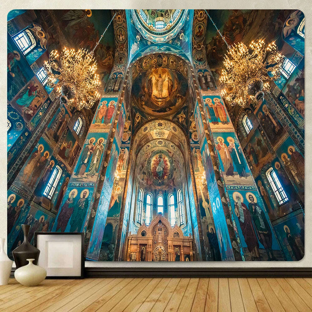 Christian Church mural tapestry home decoration Bohemian decorative background wall cloth Angel tapestry bed sheet sofa blanket - KIMLUD