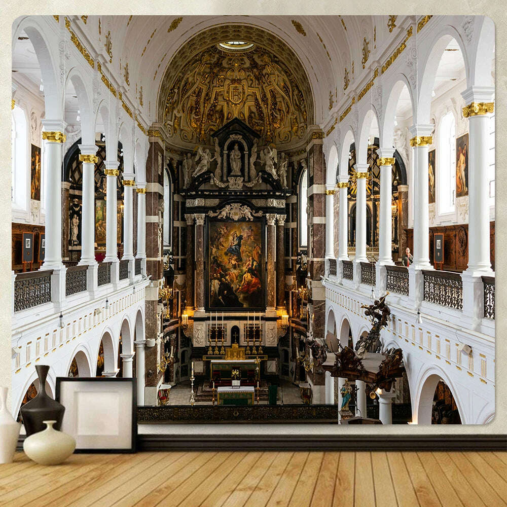 Christian Church mural tapestry home decoration Bohemian decorative background wall cloth Angel tapestry bed sheet sofa blanket - KIMLUD