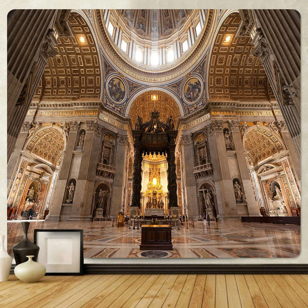 Christian Church mural tapestry home decoration Bohemian decorative background wall cloth Angel tapestry bed sheet sofa blanket - KIMLUD