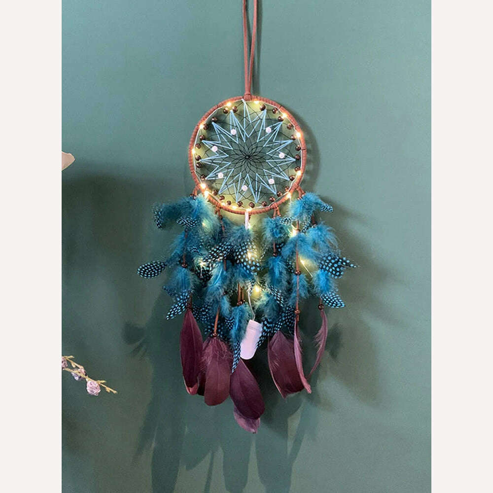 Dream Catcher Vintage Wind Chime Handmade Feather Bedroom Curtain Car Hanging Ornaments Birthday Christmas Gift Home Decorations - KIMLUD