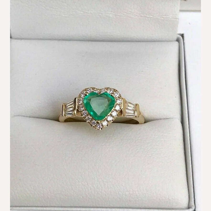 Elegant Noble Gold Color Heart Ring for Women Fashion Inlaid White Zircon Stones Wedding Rings Bride Engagement Jewelry - KIMLUD