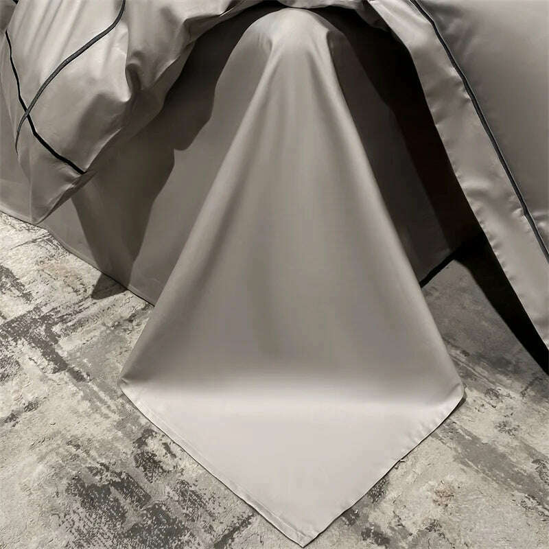 Embroidery Bedding Sets Egyptian Cotton Bed Sheet Set Luxury Duvet Cover Bedsheet Bed Linen Pillowcase 5 Stars Hotel Bedclothes - KIMLUD