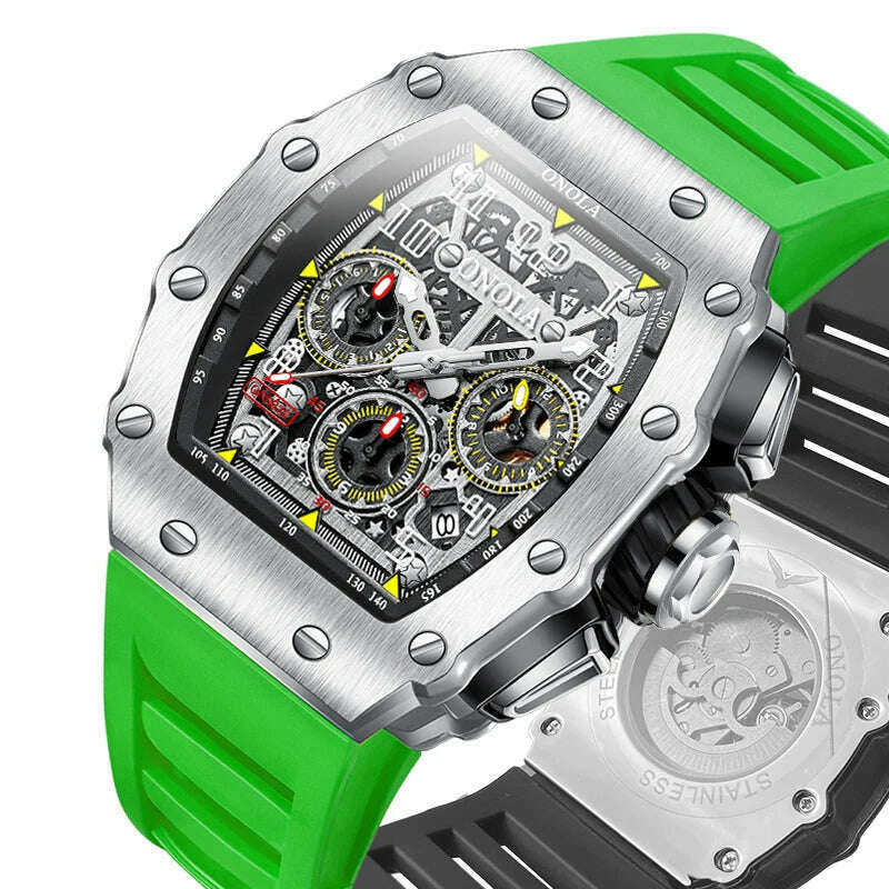 KIMLUD, Fashion Men's Watch ONOLA Unique Design Multi-functional Automatic Mechanical Watches Men's Tape Waterproof Wristwatch, KIMLUD Womens Clothes