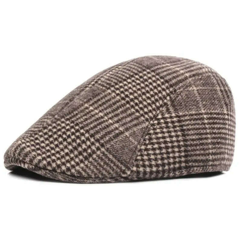 Fashion New Men's Casual Newsboy Hat Spring and Autumn Retro Beret Hat Wild Casual Hats Unisex Wild Octagonal Cap Winter Hat - KIMLUD