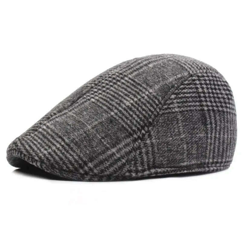 Fashion New Men's Casual Newsboy Hat Spring and Autumn Retro Beret Hat Wild Casual Hats Unisex Wild Octagonal Cap Winter Hat - KIMLUD