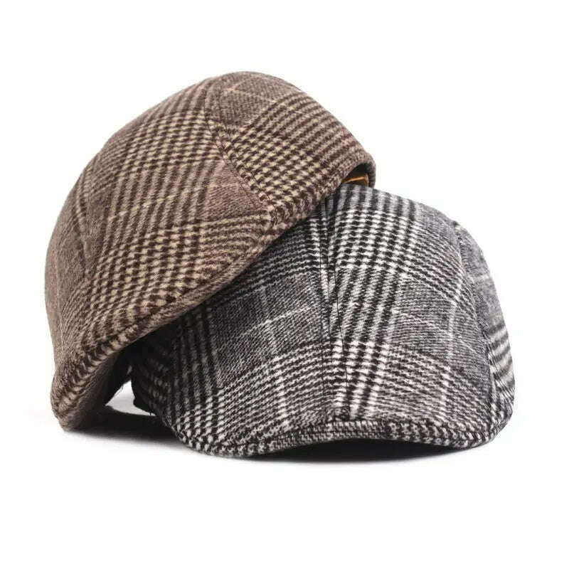 Fashion New Men's Casual Newsboy Hat Spring and Autumn Retro Beret Hat Wild Casual Hats Unisex Wild Octagonal Cap Winter Hat - KIMLUD