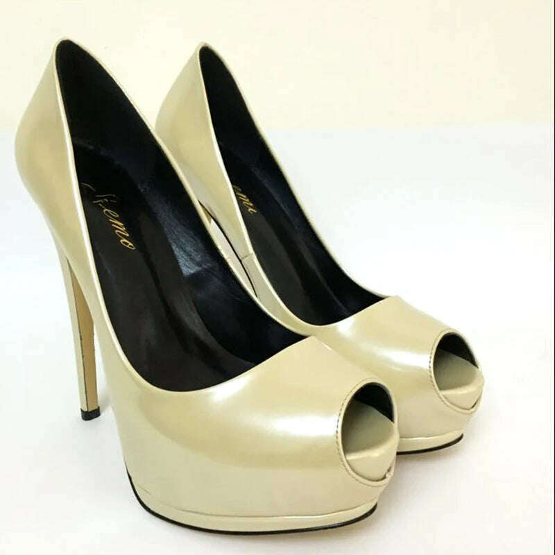 Fashion Women's Peep Toe High Heels Platform Pumps Stilettos Ladies Wedding Party Dress Shoes Blue Black Support Customized - KIMLUD