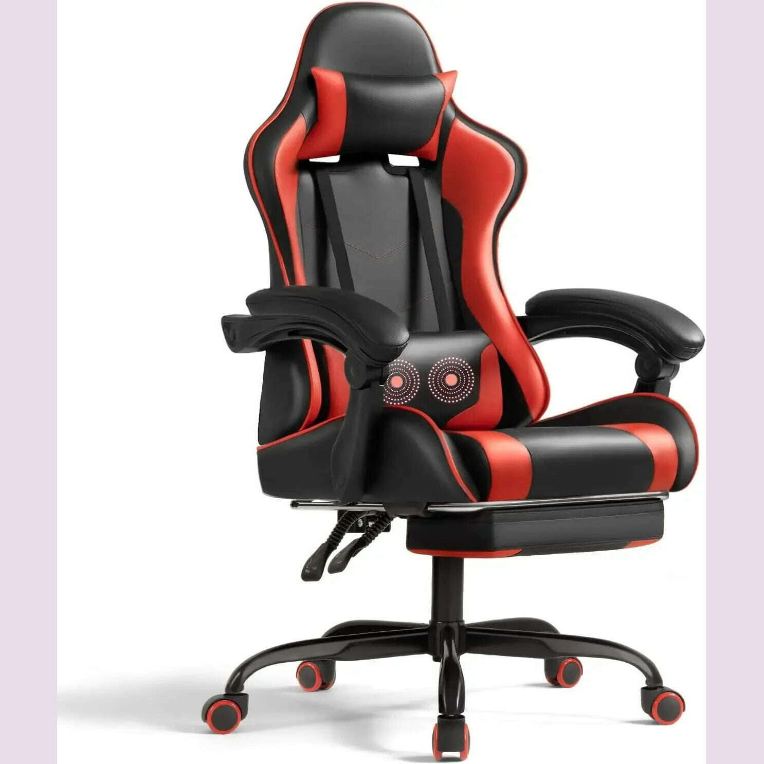 KIMLUD, Gaming Chair with Footrest and Massage Lumbar Support, Video Racing Seat Height Adjustable with 360°Swivel and Headrest, United States, KIMLUD APPAREL - Womens Clothes