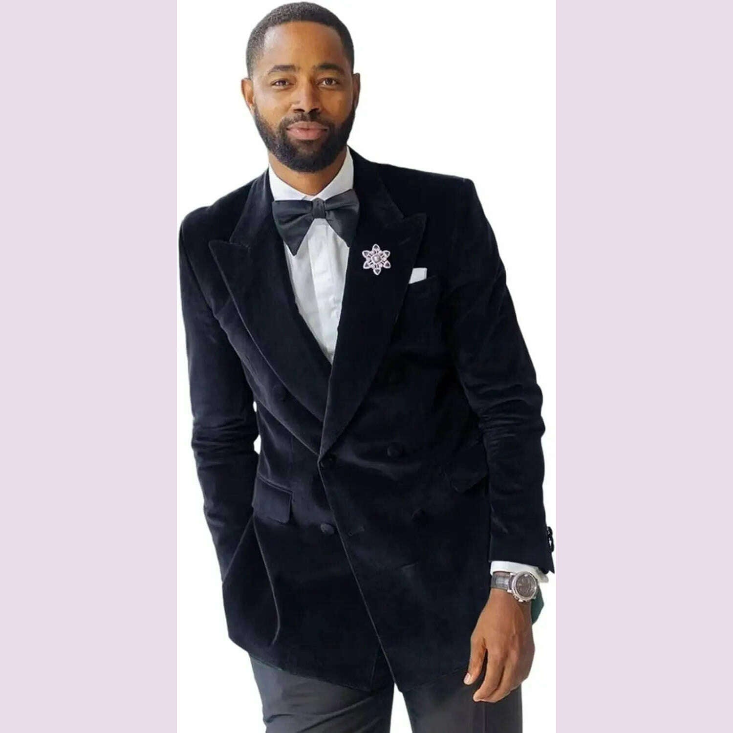 KIMLUD, Green Velvet Smoking Suit Jacket for Men Suit 2024 Slim Fit Peak Lapel Custom Wedding Tuxedo Blazer 1 Pc African Fashion Coat, Navy Blue / L (EU50 or US40), KIMLUD APPAREL - Womens Clothes
