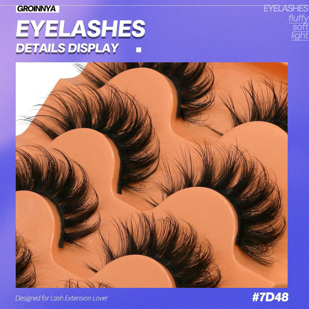 GROINNEYA 5 Pairs Fluffy Eyelashes 8D Volume False Lashes Russian Strip Lashes Extensions Thick Soft Curly Fake Lashes Makeup - KIMLUD