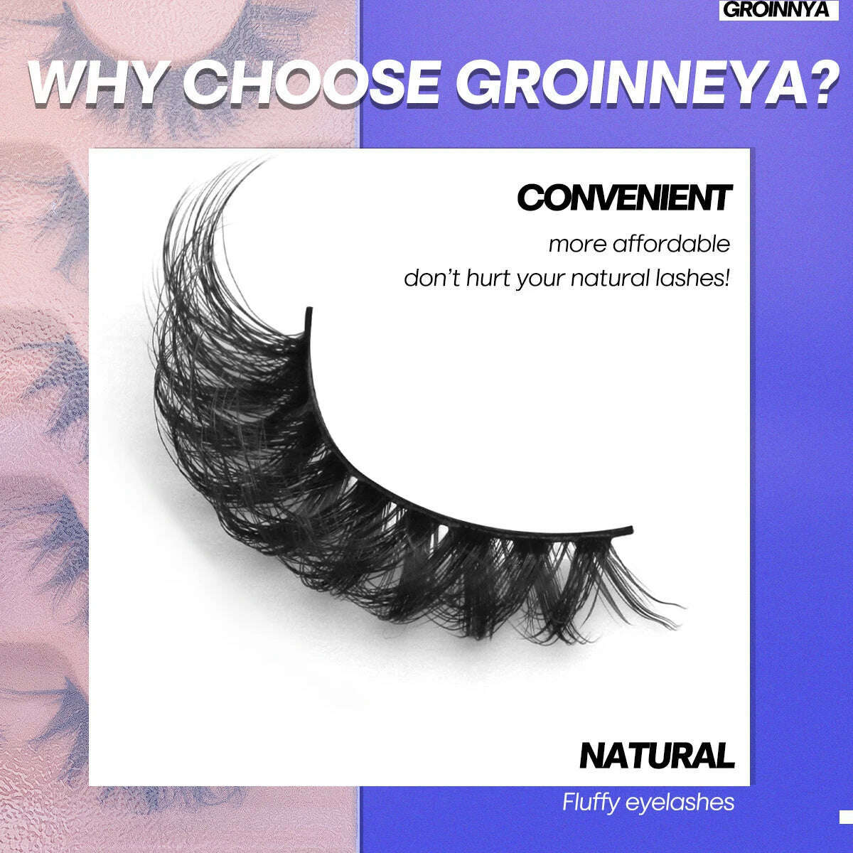 GROINNEYA 5 Pairs Fluffy Eyelashes 8D Volume False Lashes Russian Strip Lashes Extensions Thick Soft Curly Fake Lashes Makeup - KIMLUD