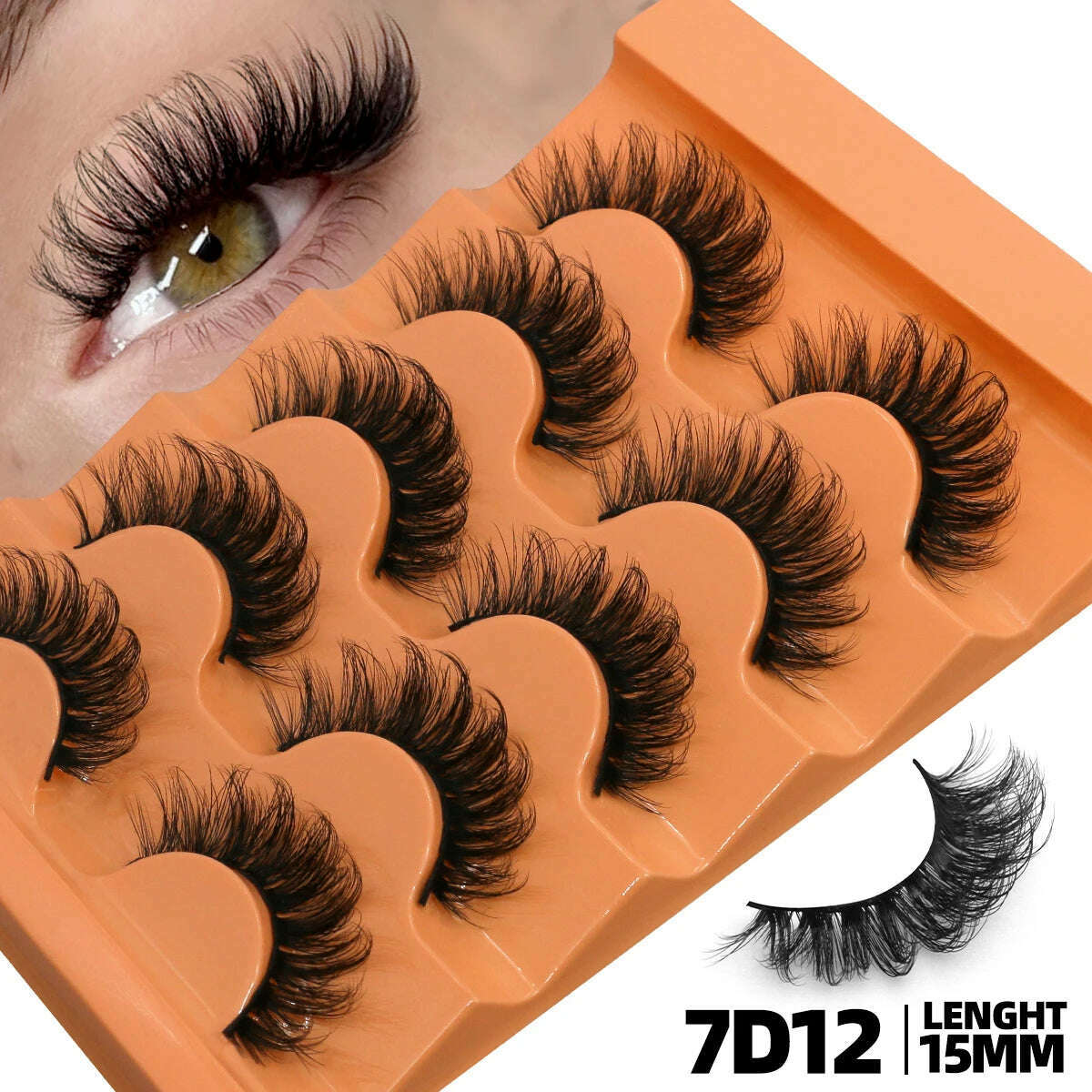 GROINNEYA 5 Pairs Fluffy Eyelashes 8D Volume False Lashes Russian Strip Lashes Extensions Thick Soft Curly Fake Lashes Makeup - KIMLUD