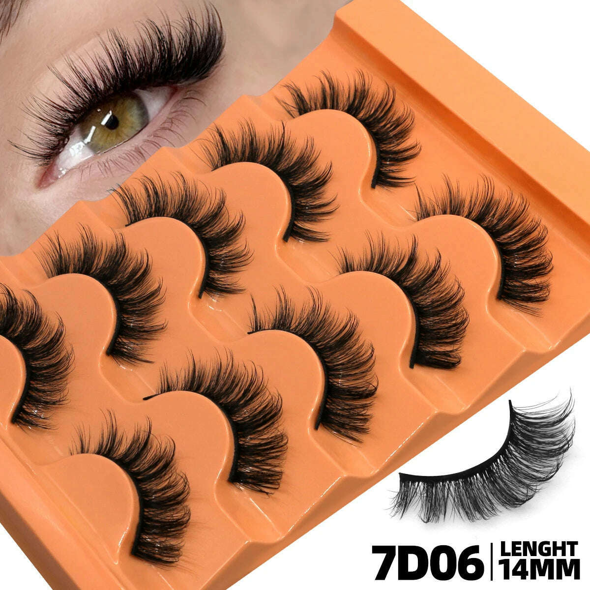 GROINNEYA 5 Pairs Fluffy Eyelashes 8D Volume False Lashes Russian Strip Lashes Extensions Thick Soft Curly Fake Lashes Makeup - KIMLUD