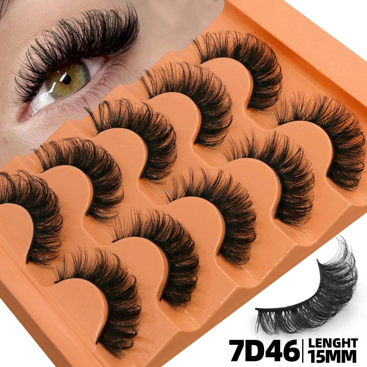 GROINNEYA 5 Pairs Fluffy Eyelashes 8D Volume False Lashes Russian Strip Lashes Extensions Thick Soft Curly Fake Lashes Makeup - KIMLUD