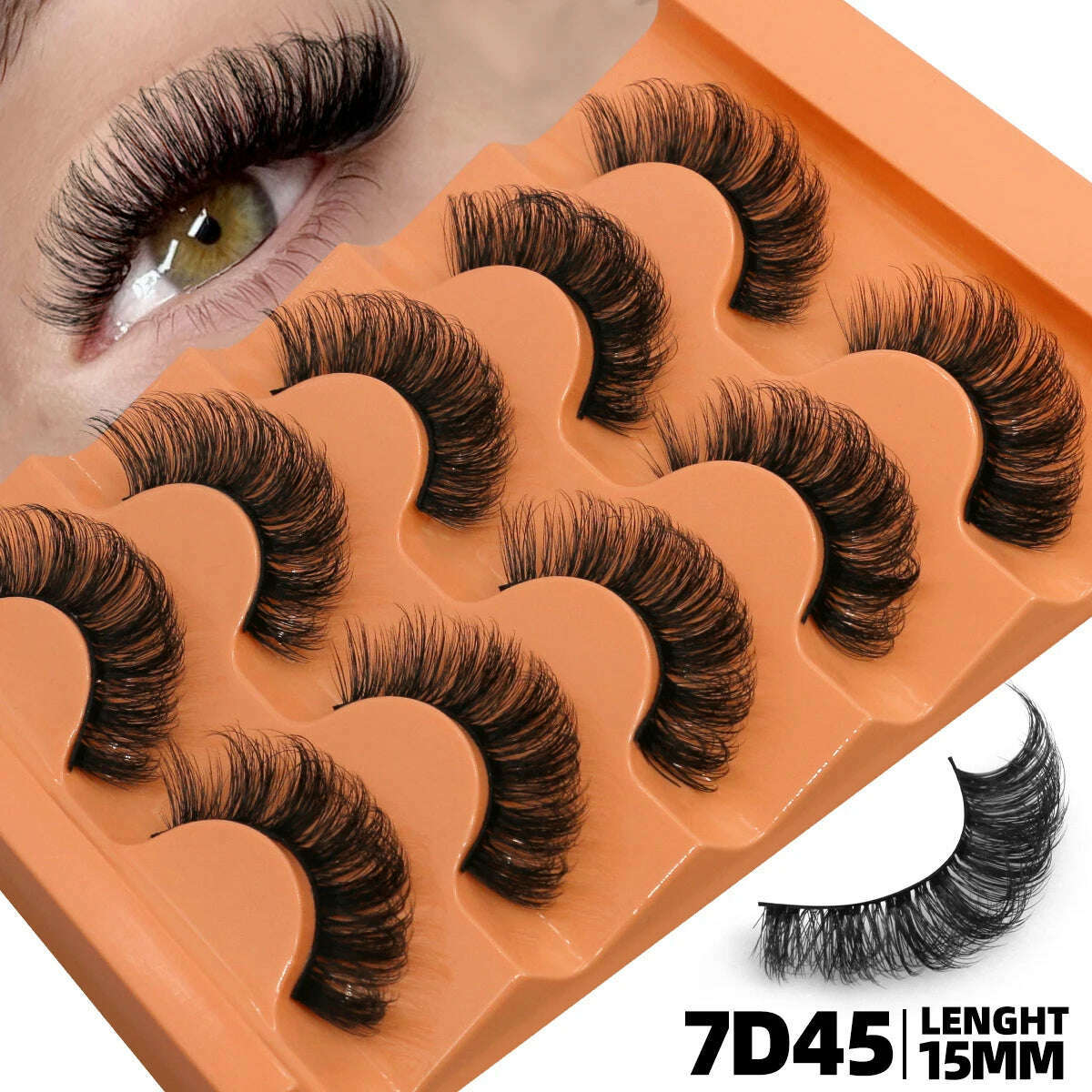 GROINNEYA 5 Pairs Fluffy Eyelashes 8D Volume False Lashes Russian Strip Lashes Extensions Thick Soft Curly Fake Lashes Makeup - KIMLUD