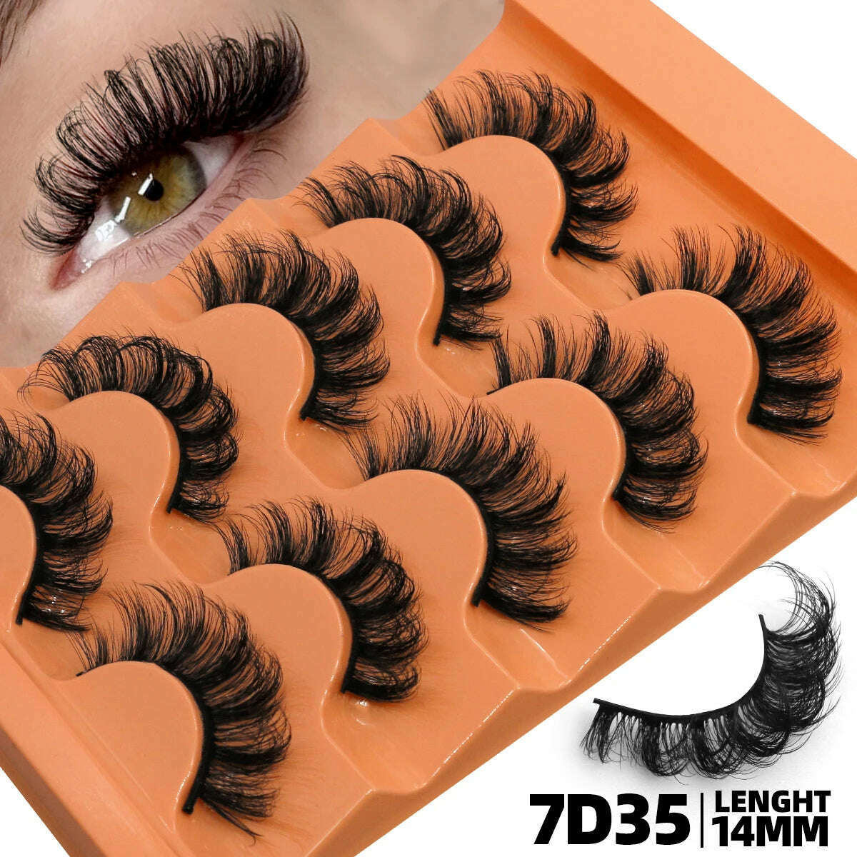 GROINNEYA 5 Pairs Fluffy Eyelashes 8D Volume False Lashes Russian Strip Lashes Extensions Thick Soft Curly Fake Lashes Makeup - KIMLUD