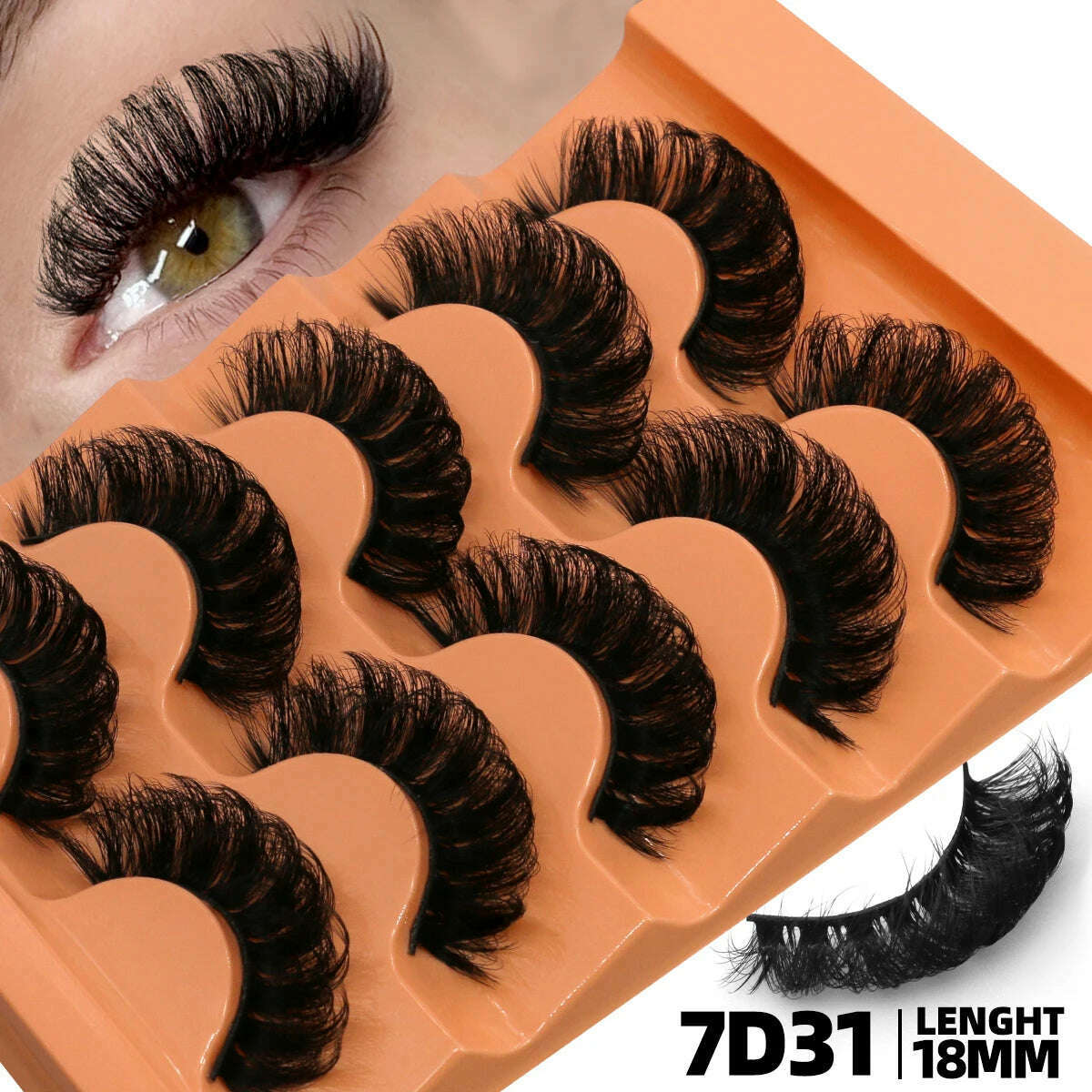 GROINNEYA 5 Pairs Fluffy Eyelashes 8D Volume False Lashes Russian Strip Lashes Extensions Thick Soft Curly Fake Lashes Makeup - KIMLUD