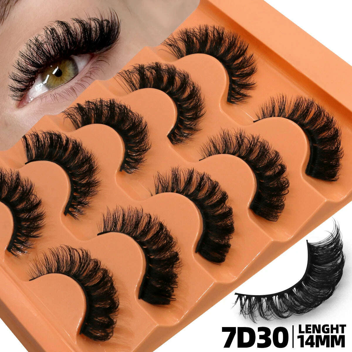 GROINNEYA 5 Pairs Fluffy Eyelashes 8D Volume False Lashes Russian Strip Lashes Extensions Thick Soft Curly Fake Lashes Makeup - KIMLUD