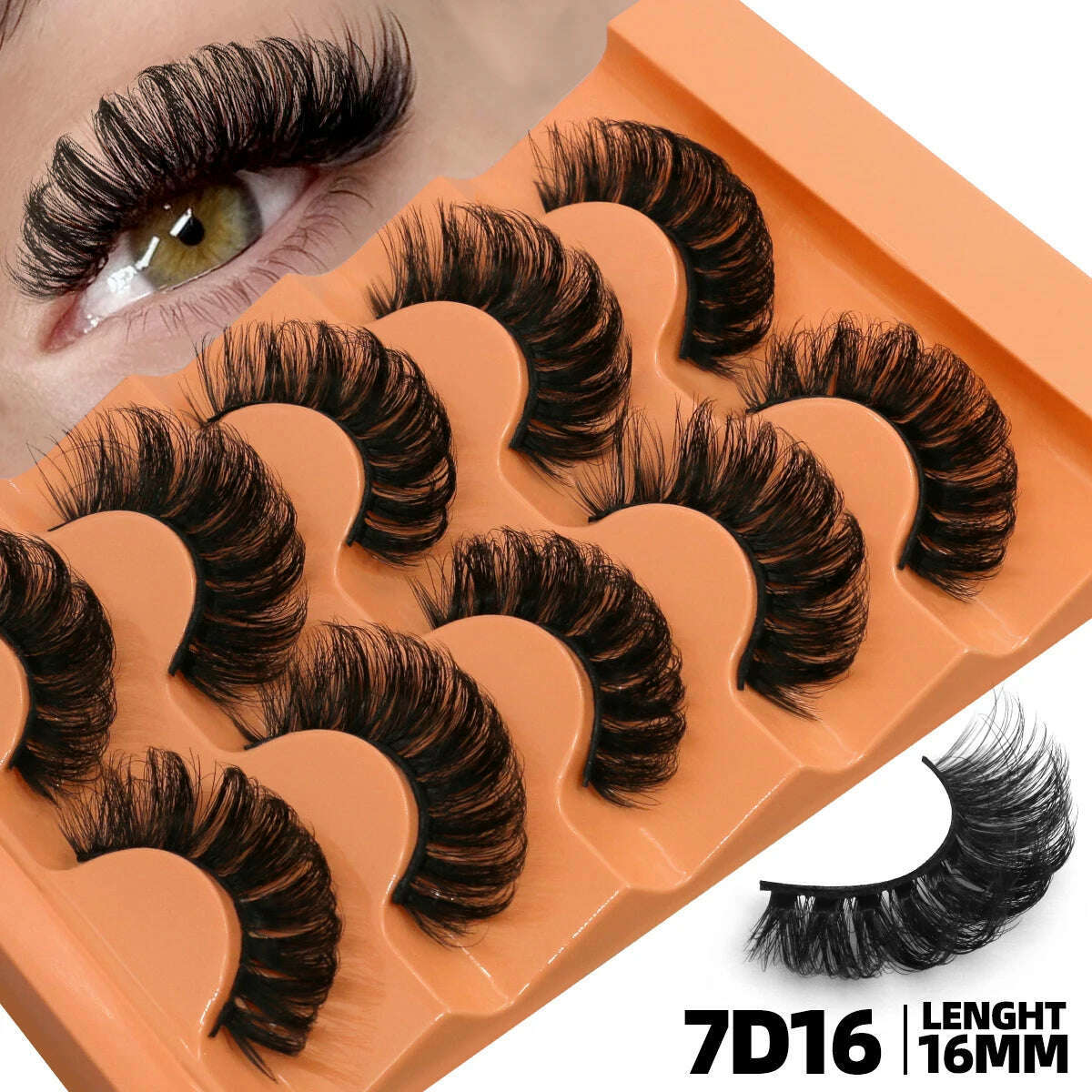GROINNEYA 5 Pairs Fluffy Eyelashes 8D Volume False Lashes Russian Strip Lashes Extensions Thick Soft Curly Fake Lashes Makeup - KIMLUD