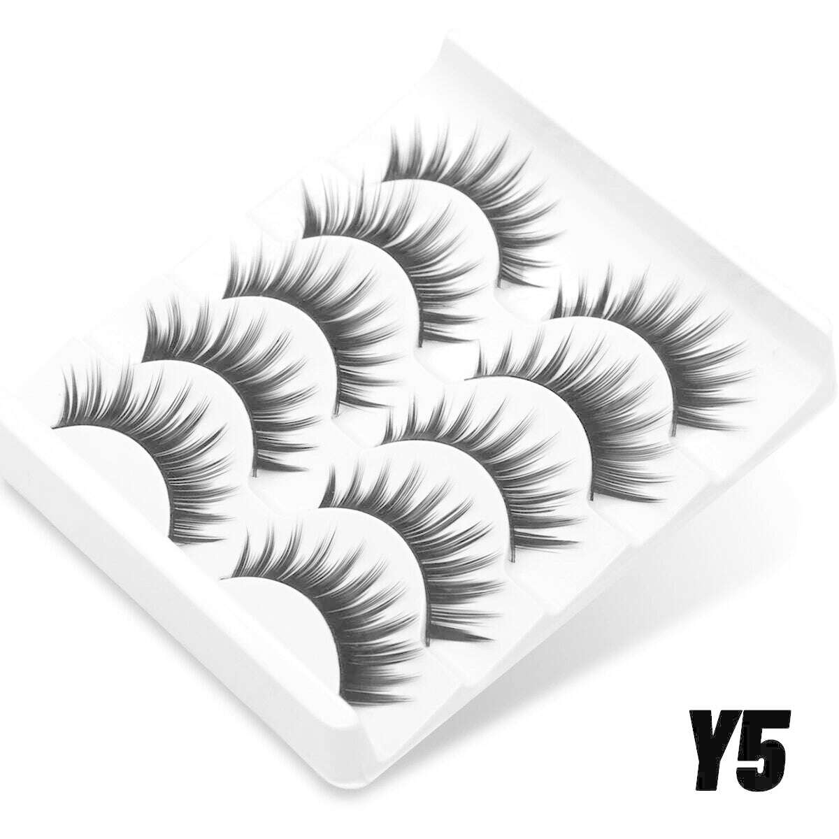 GROINNEYA Half Lashes Half Lashes Soft Natural Clear Band Lashes Natural Look Faux Mink Wispy Mink Eyelashes Extension Makeup - KIMLUD