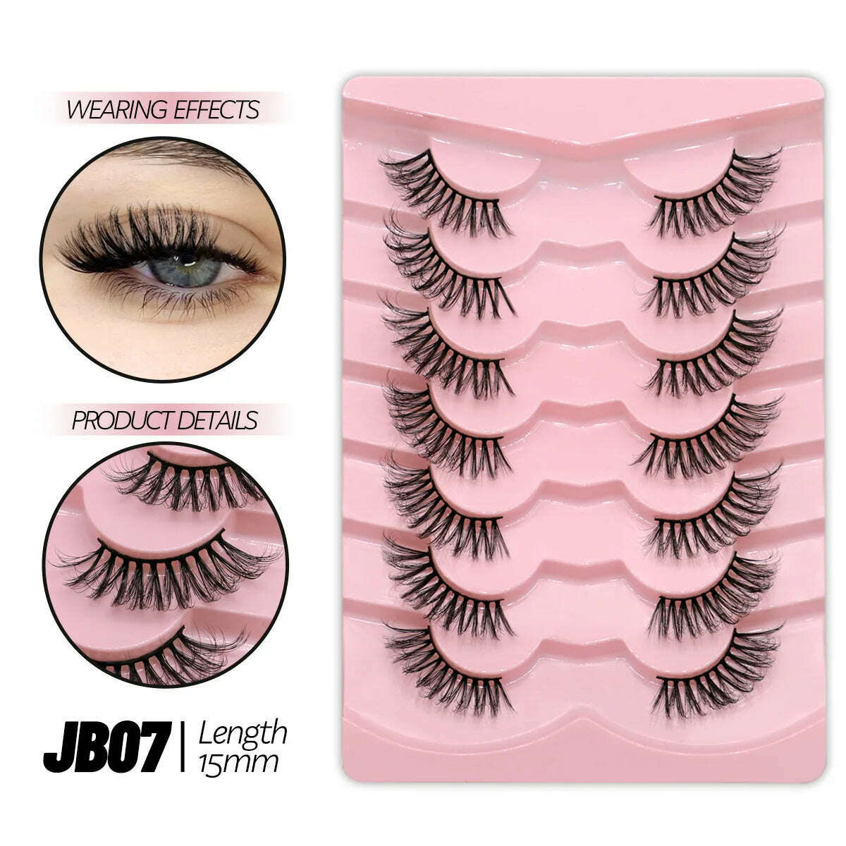 GROINNEYA Half Lashes Half Lashes Soft Natural Clear Band Lashes Natural Look Faux Mink Wispy Mink Eyelashes Extension Makeup - KIMLUD