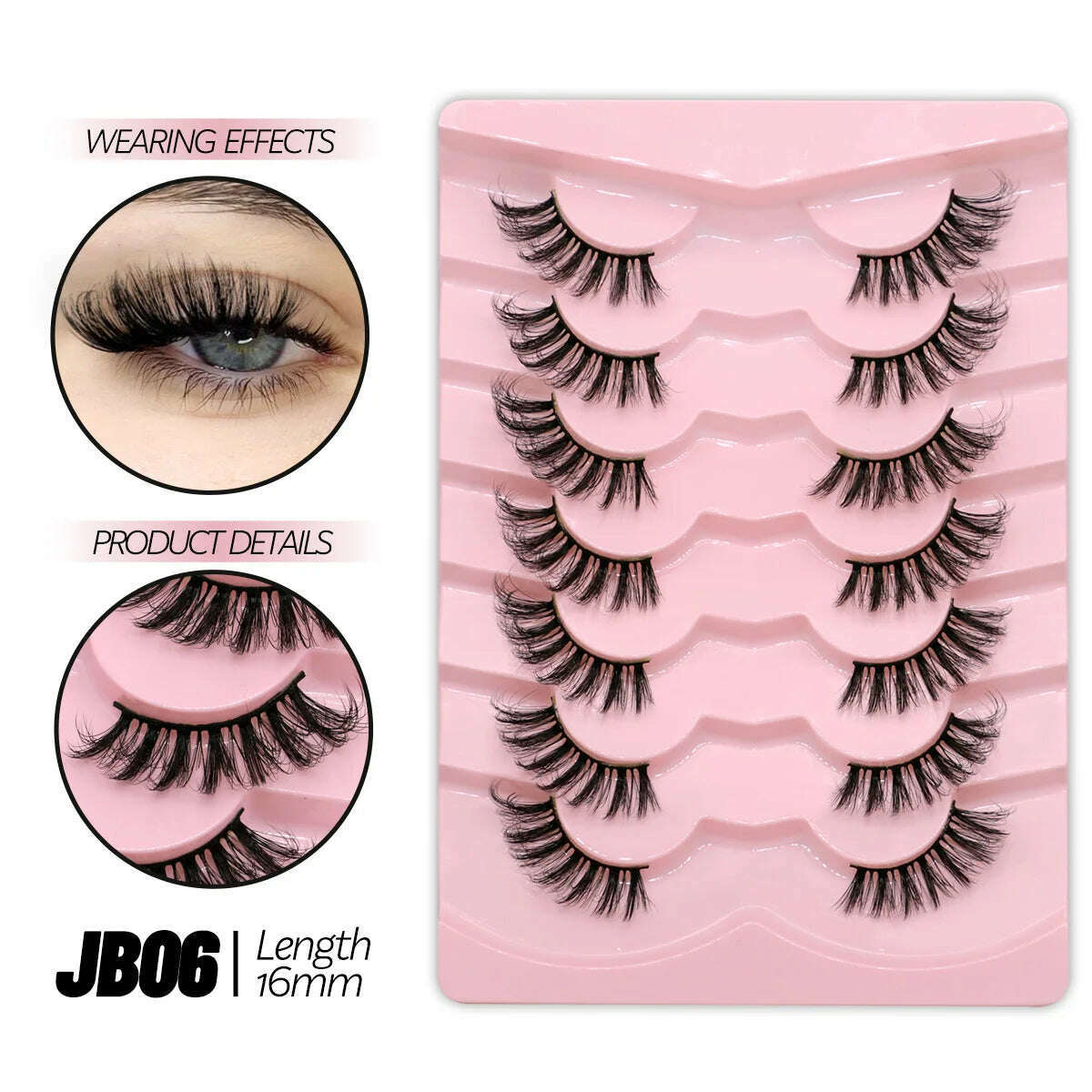 GROINNEYA Half Lashes Half Lashes Soft Natural Clear Band Lashes Natural Look Faux Mink Wispy Mink Eyelashes Extension Makeup - KIMLUD