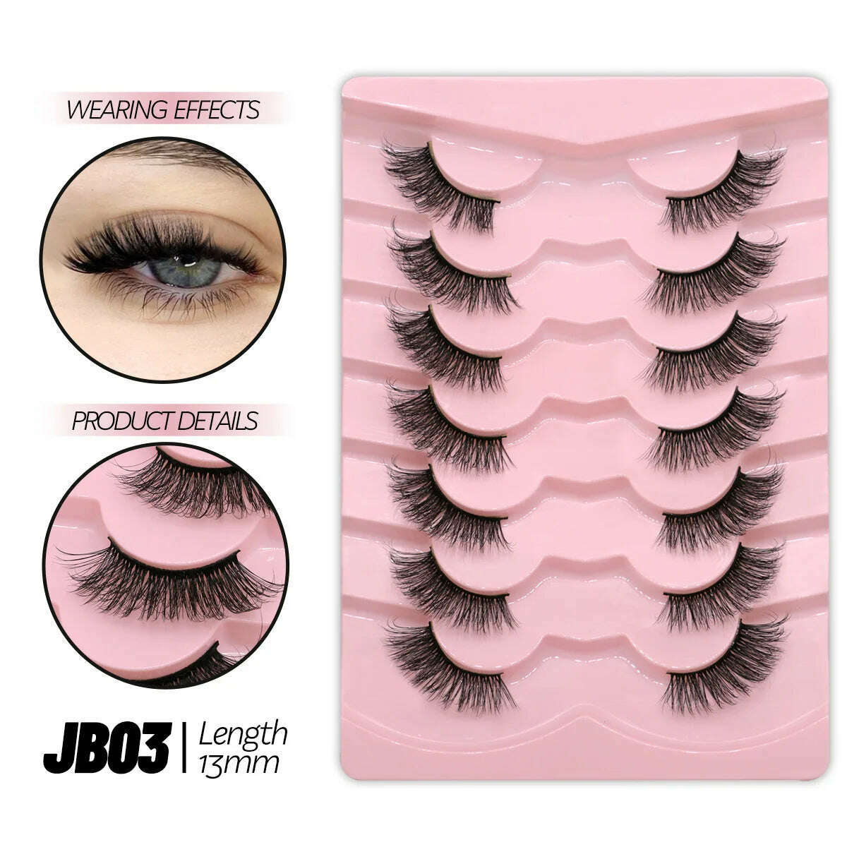 GROINNEYA Half Lashes Half Lashes Soft Natural Clear Band Lashes Natural Look Faux Mink Wispy Mink Eyelashes Extension Makeup - KIMLUD