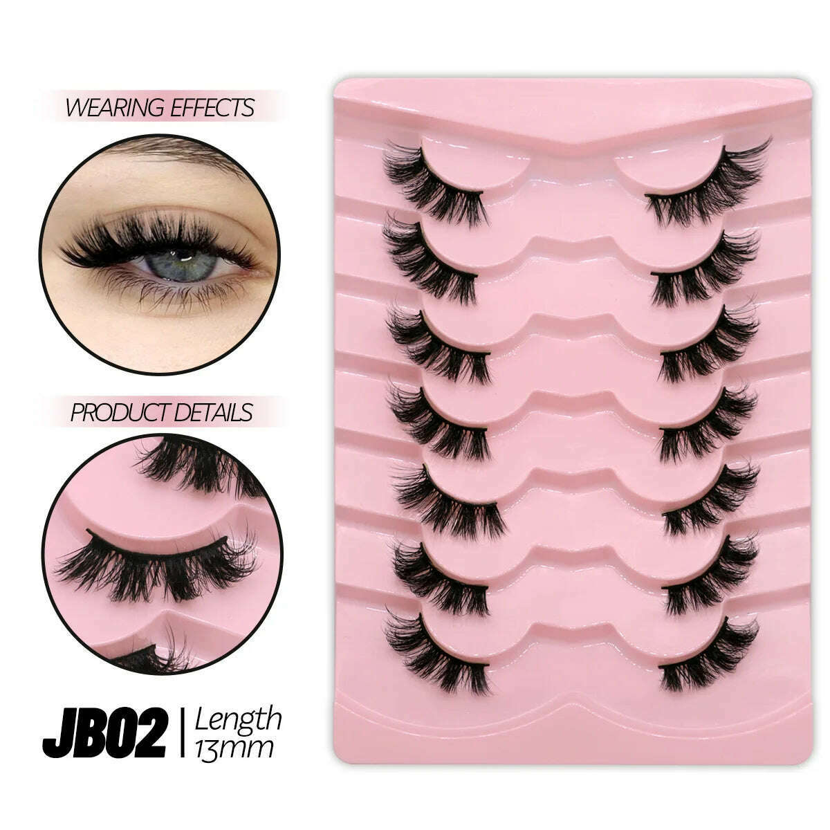 GROINNEYA Half Lashes Half Lashes Soft Natural Clear Band Lashes Natural Look Faux Mink Wispy Mink Eyelashes Extension Makeup - KIMLUD