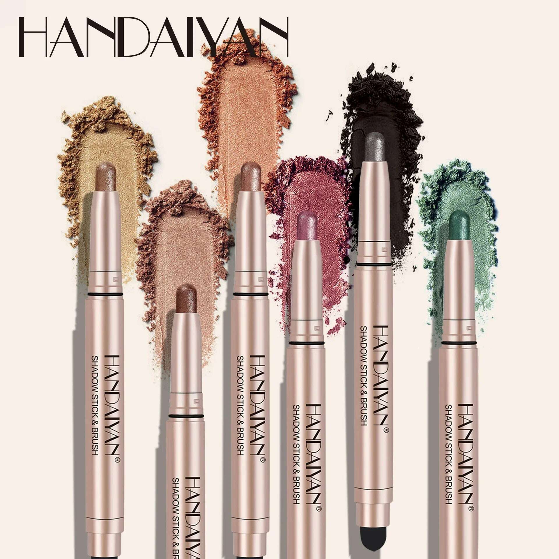 HANDAIYAN 12 Color Double Head Eye Shadow Stick Glitter Shimmer Matte EyeShadow Waterproof Lasting New Popular High Gloss Makeup - KIMLUD
