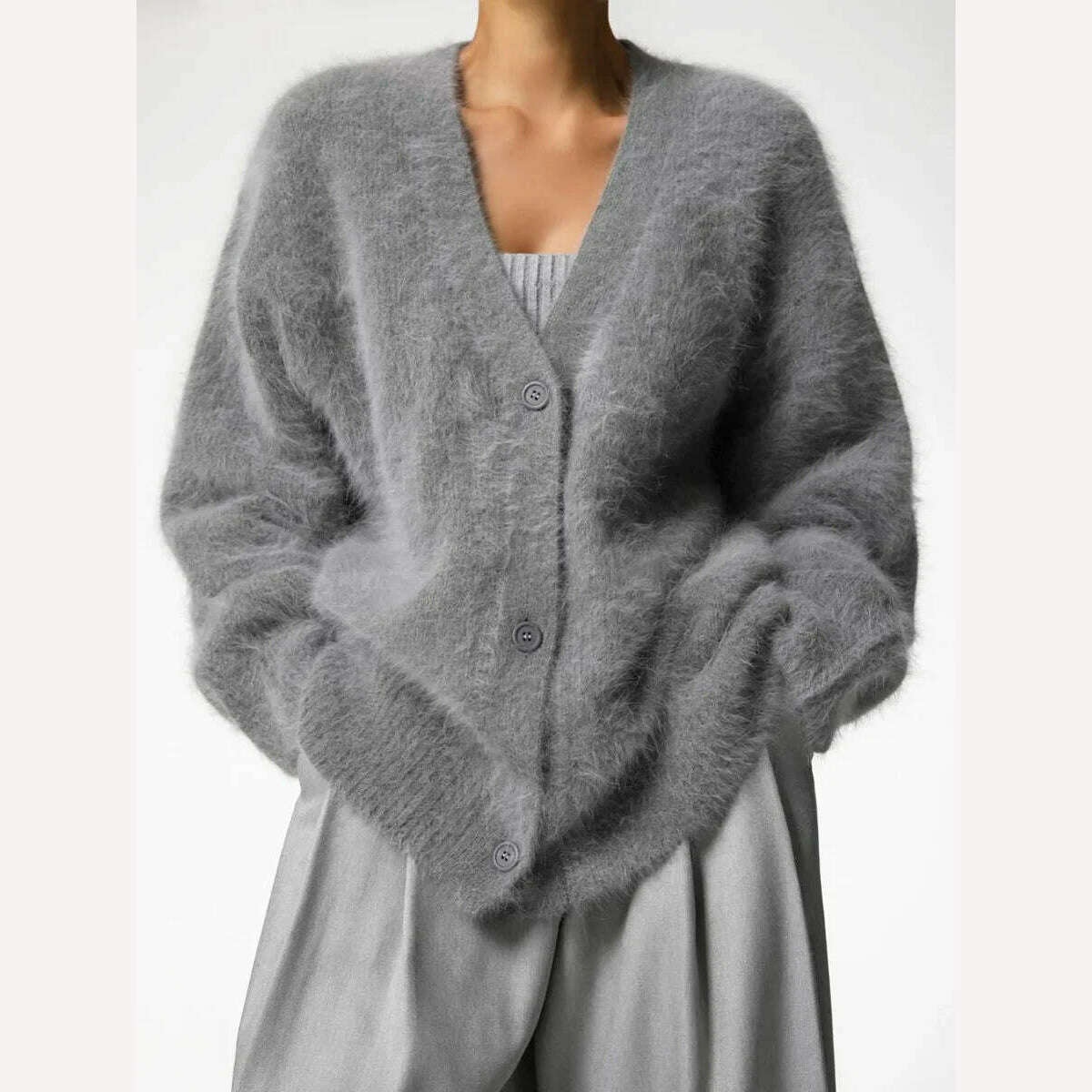 Hirsionsan Elegant Long Sleeve Sweater Women 2023 New Single-Breasted Female Casual Cardigan Soft Flexible Knitted Outwear - KIMLUD