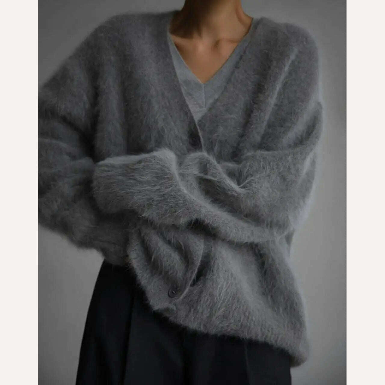 Hirsionsan Elegant Long Sleeve Sweater Women 2023 New Single-Breasted Female Casual Cardigan Soft Flexible Knitted Outwear - KIMLUD