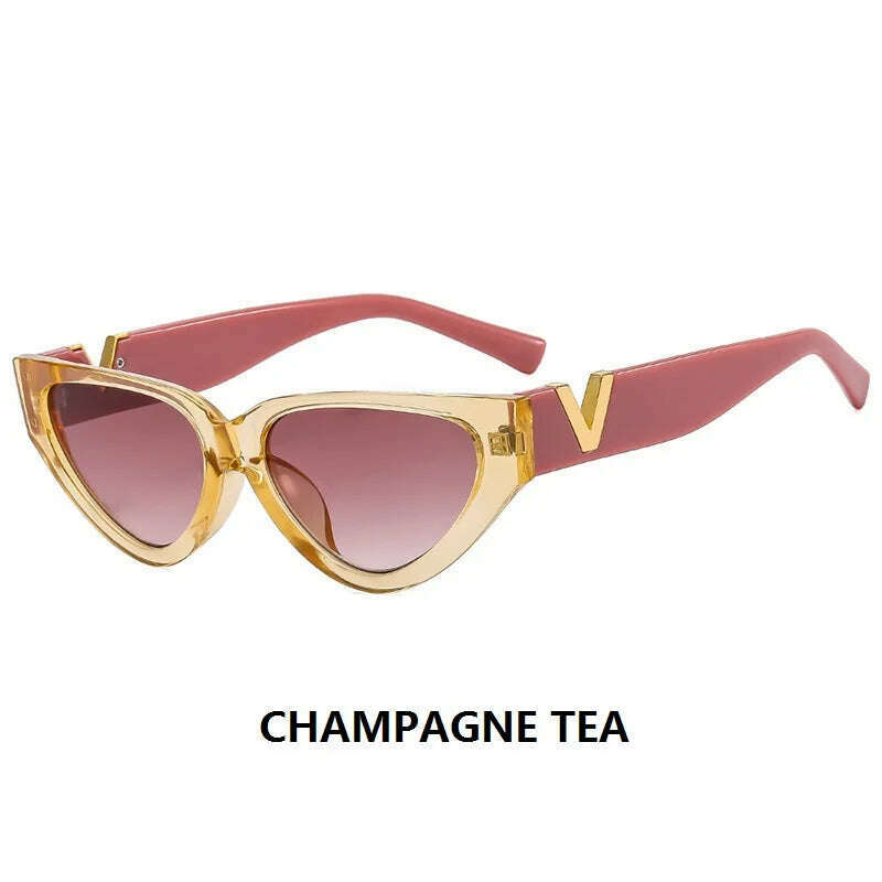 INS Cat Eye Sunglasses Women 2024 Fashion Triangle Vintage Sun Glasses Female Brand Designer Retro Glasses Shades Oculos De Sol - KIMLUD