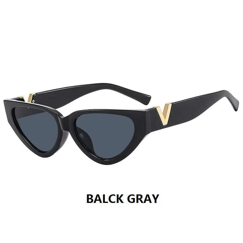 INS Cat Eye Sunglasses Women 2024 Fashion Triangle Vintage Sun Glasses Female Brand Designer Retro Glasses Shades Oculos De Sol - KIMLUD