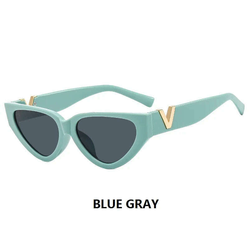 INS Cat Eye Sunglasses Women 2024 Fashion Triangle Vintage Sun Glasses Female Brand Designer Retro Glasses Shades Oculos De Sol - KIMLUD